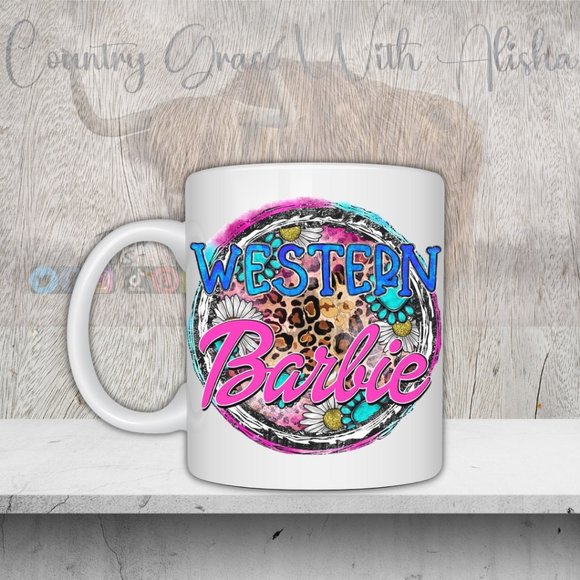 Western Barbie Western Coffee Mug Tea Cup - Picture 1 of 1